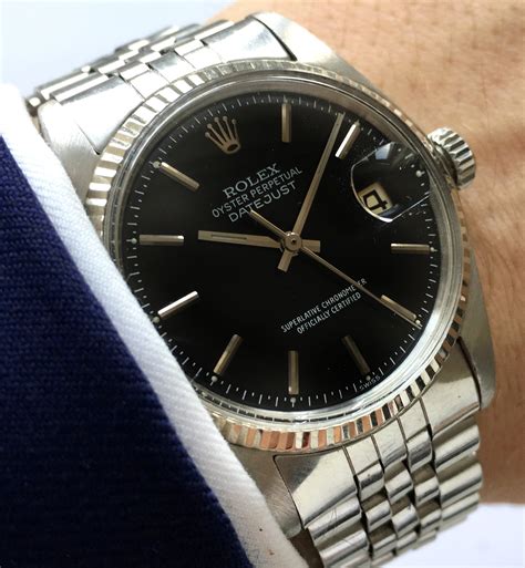 vintage rolex datejust black dial.